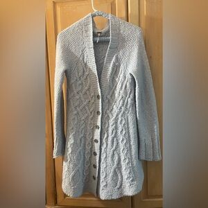 Free People ,Baby Blue cable knit cardigan sweater.M